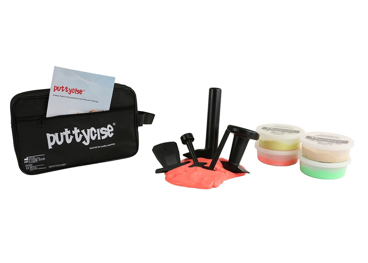 Puttycise TheraPutty set, easy, 5 tools, 4 6oz TheraPutty exercise