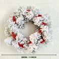 thumbnail image 3 of Hvmvliv 11.02in Flocked Candle Wreath Decorations for Christmas Table Candle Rings Decorations Indoor Christmas Decoration Candle Wreath Multicolor, 3 of 7