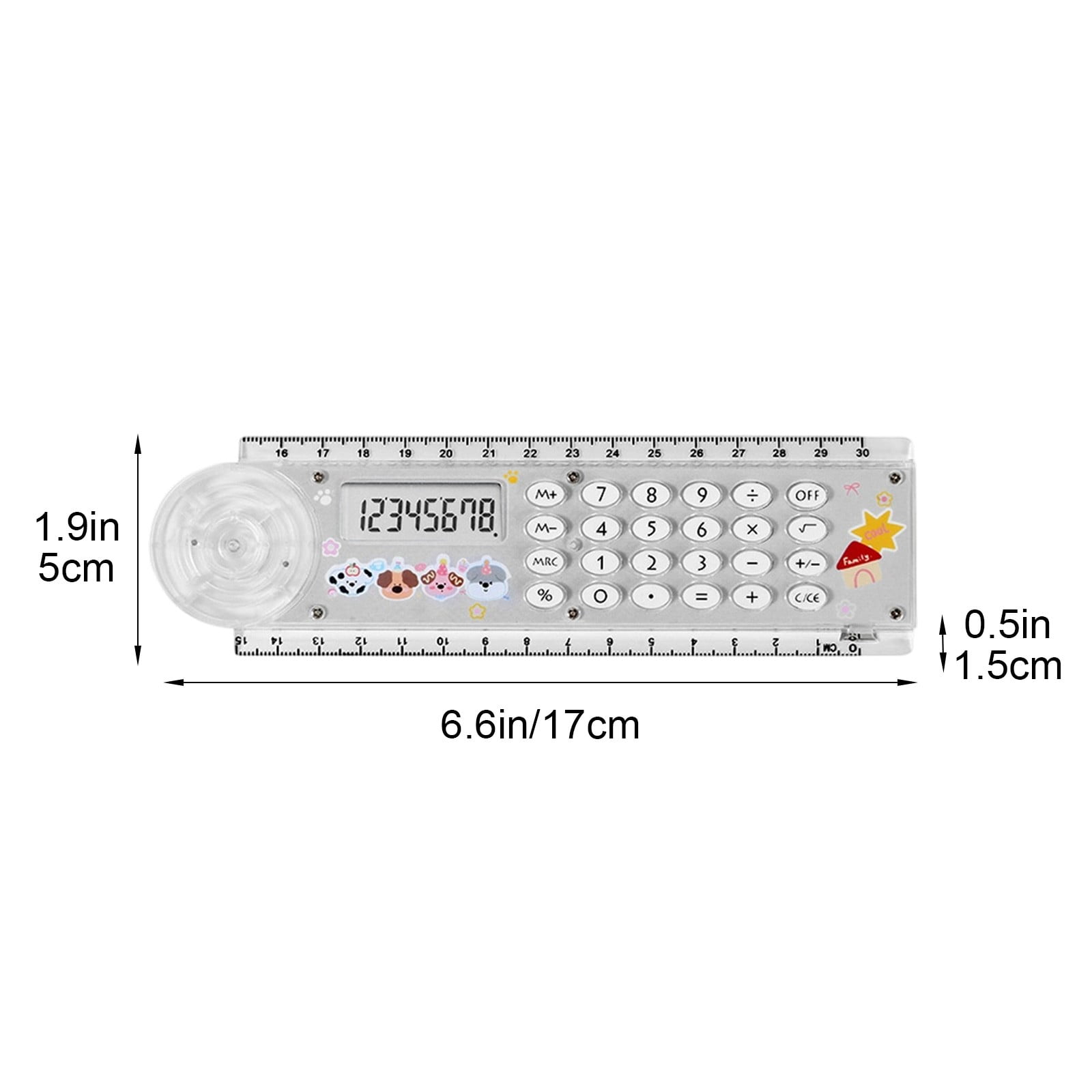 Werulen 2 In 1 Ruler Calculator,Portable MultiFunction,Ruler Calculator Combo,Office Math Measurement,Dual Function Calculator,Lightweight Ruler Tool,Easy Carry Office Supplies,Multipurpose