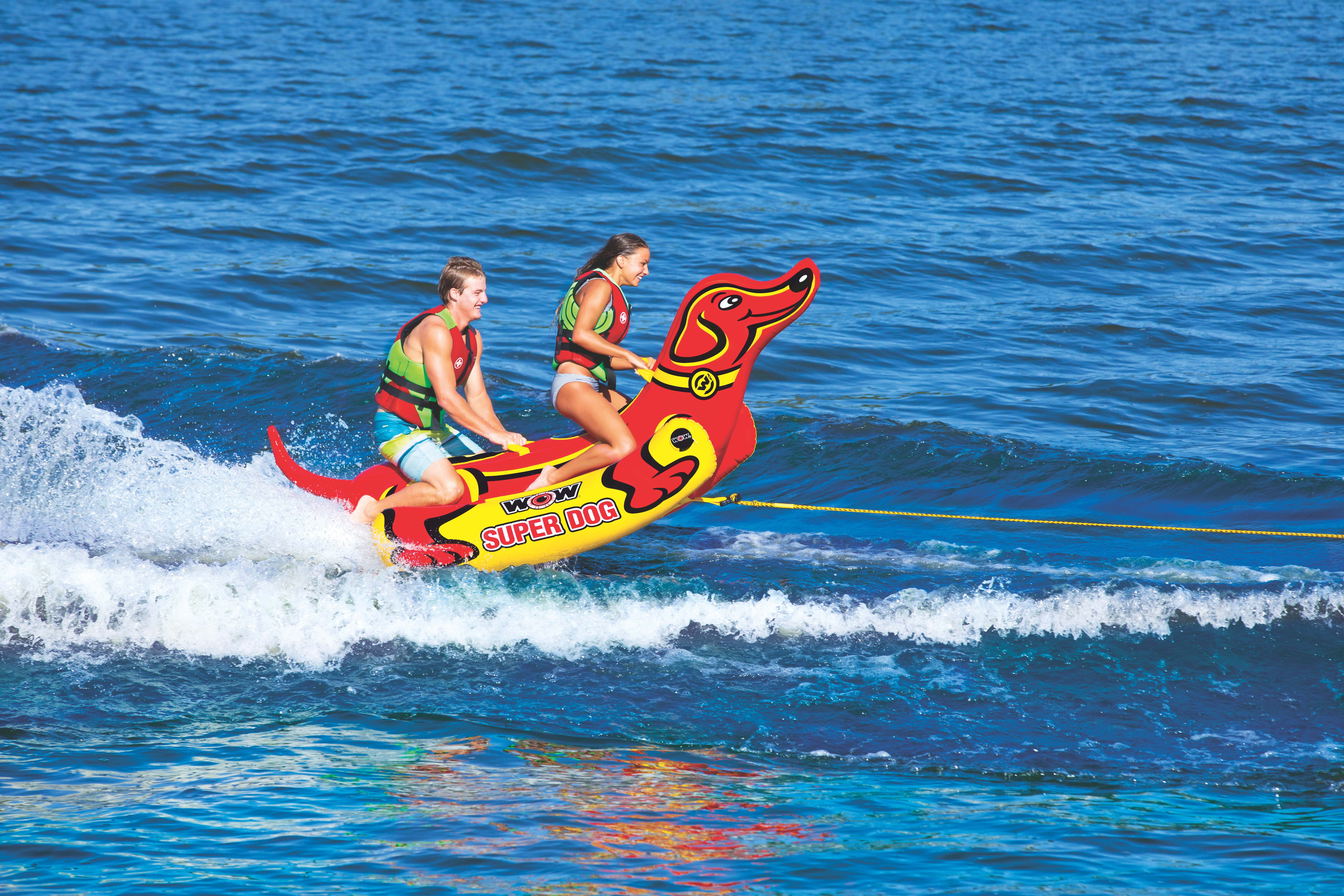 WOW World of Watersports Super Dog 2P Towable Yellow and red
