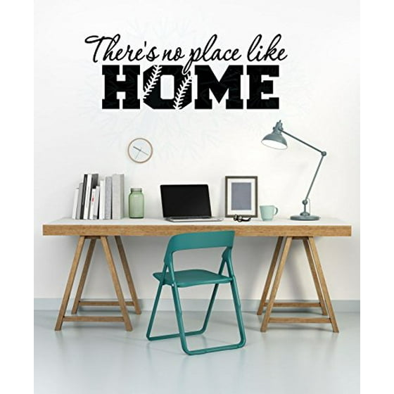 Bedroom Décor No Place Like Home Softball Wall Decals Sticker Vinyl Lettering Sport 28x11 Inch Deep Blue