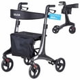 thumbnail image 1 of VEVOR Déambulateur à Roulettes avec Siège pour Aînés, Déambulateur à Roulettes Pliable et Léger, Aide à la Mobilité et à la Marche en Fibre de Carbone avec Roues en PVC Plein de 8 Pouces et Poignée Ajustable - Supporte jusqu'à 300 Lb, 1 of 9