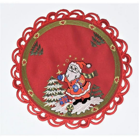 Sinobrite H8680-016 16 in. Santa Claus with Gift Box Doily