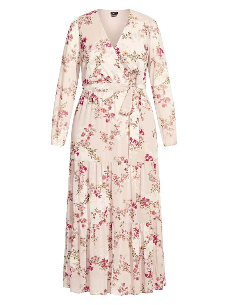 chinese dress ladies City Chic Women's Plus Size Ruffle Love Print Maxi Dress, 20 at Amazon  Women's Clothing store