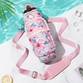thumbnail image 5 of 32 oz Water Bottle with Sleeve - BPA Free Leakproof Sport Large 1L Plastic Motivational Water Bottle with Straw Strap Insulated Neoprene Holder Carrier Bag for Women Men(A4.Floral Bloom), 5 of 7