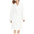 thumbnail image 3 of Vetsdori Womens Long Length Robes Plush Strap Nightgowns Flannel Homewear Loungewear House Long Sleeve Bathrobe for Womens Warm, 3 of 4