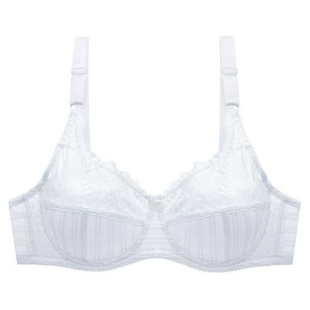 Oplxuo Women s Sexy Lace Push Up Plus Size Bra Sheer Balconette Underwire Unlined