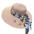 thumbnail image 1 of Sombreros de sol ahuecados para mujer, sombrero de paja de papel plegable, de ala grande, ajustable, con Velcro, transpirable, 1 of 4
