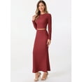 thumbnail image 3 of DARING DIVA Women's 2 Pieces Crop Top High Waist Mermaid Maxi Skirt Set S Red, 3 of 6
