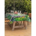 thumbnail image 4 of 52x70 Inch Outdoor Tablecloth with Umbrella Hole Zipper Rectangle Green Oil Painting Rectangular Tablecloths Outside Waterproof Modern Abstract Art Summer Tree Leaves Patio Table Cover for Picnic, 4 of 8