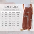 thumbnail image 3 of TEMOFON Pants for Women Wide Leg Linen Pant Flowy Palazzo Summer Casual Pants with Pocket Rust Drawstring Comfort Loose Lounge Pants L, 3 of 11