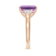 thumbnail image 3 of ANGARA Natural 4 Ct. Amethyst with Diamond Classic Ring in 14K Rose Gold for Women (Ring Size: 12), 3 of 9
