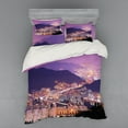 thumbnail image 2 of Ambesonne Urban Bedding Set 3 Pcs, Skyline of Busan Korea, Twin, Purple Violet, 2 of 3