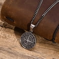 thumbnail image 1 of Men Retro Silver Color Seeker Compass Necklaces Rock Punk Vintage Metal Stainless Steel Round Coin Pendant Collar Gift Jewelry, 1 of 5