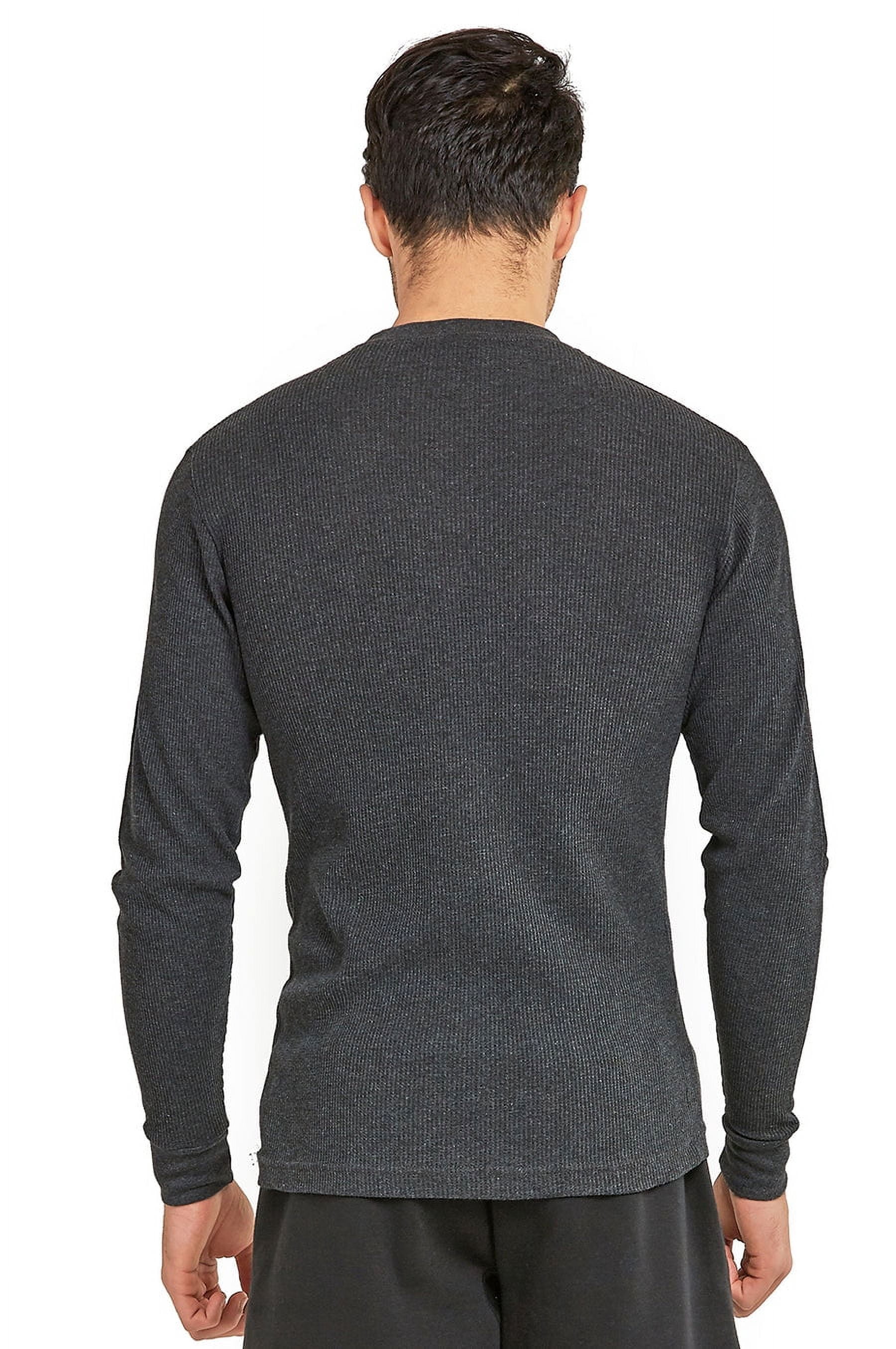 Top Pro Men's Classic Waffle Knit Heavyweight Cotton Long Sleeve Thermal T-Shirt Top