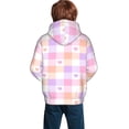 thumbnail image 6 of Kll Unisex Kids Boys Girls Hooded Pocket Pullover Hoodies-Heart Buffalo Plaid, 6 of 9