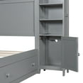 thumbnail image 4 of Queen Size Platform Bed Frame with Four Storage Drawers Underneath and Built-in Cabinet, Bookcase Headboard, Wood Cabinet Bed for Teens, Adults, Gray, 4 of 8