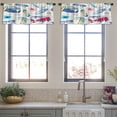 thumbnail image 3 of LALILO Kitchen Curtain Valance Watercolor Beach Adventure Rod Pocket Window Curtain 52"x 18" Set of 2, 3 of 5