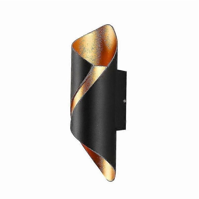 Yaju Led Wall Sconce, Ip65 Waterproof Wall Lamp, Indoor Outdoor Metal Light Fixture For Entrance Corridor Bedroom Office (1pcsblack/gold Shade)