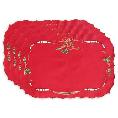 

Lenox Holiday Nouveau Cutwork Red Placemats (Set Of 4) 19x19