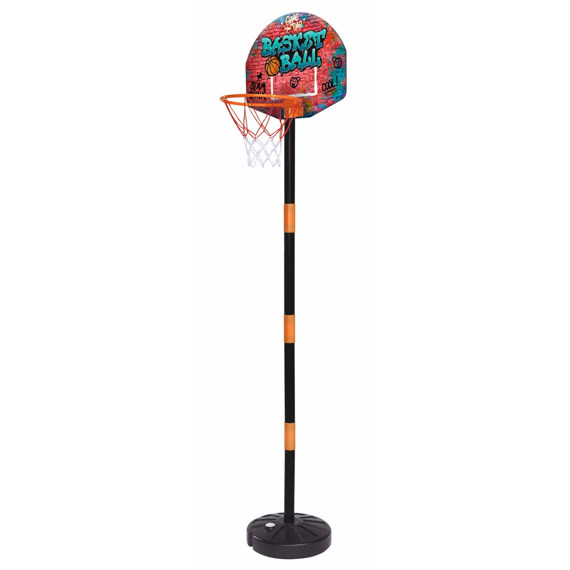 Simba Toys: Basketball Hoop Play Set - Adjustable Hoop Height Up To 63", Ball & Pump, Graffiti Design, Sports Activity, Indoor & Outdoor, Kids Ages 3+