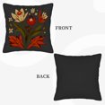 thumbnail image 6 of Set of 2 18x18in Throw Pillow Covers - Vintage Floral Design with Red Orange and Green on Dark Gray Background for Couch Bed Car, 6 of 8