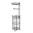 thumbnail image 3 of Tcbosik Toilet Paper Holder for Bathroom, Freestanding Toilet Paper Stand for 3 Mega Roller, Toilet Tissue Roll Holder with Shelf for Wipes and Phone, Black, 3 of 8
