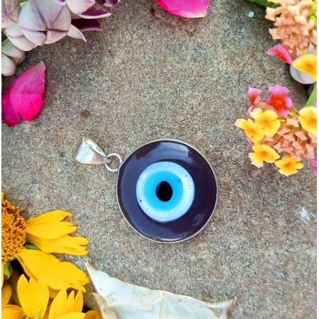 Evil Eye Gemstone 925 Sterling Silver Plated Fashion Pendant