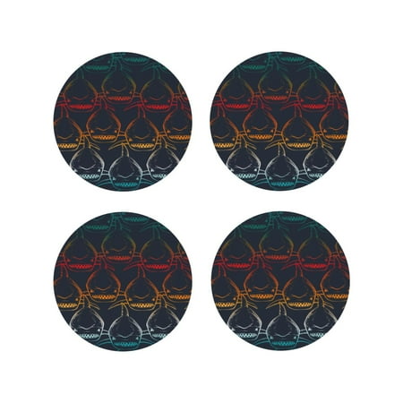 

Tideii Cartoon Sharks for Leather Coasters 4 Pieces Anti-fouling and Anti-scalding Decorative Coasters Suitable for Restaurants Kitchens Coffee Shops-Round Shape