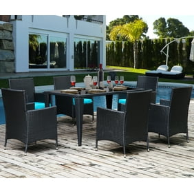 Clearance 7 Piece Outdoor Patio Furniture Set 6 Rattan Patio