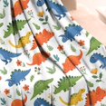 thumbnail image 3 of Colorful Dinosaur and Flower Pattern Blanket,Comfortable Soft Lamb Wool Throw Blanket,All Season,Warm Lightweight Blankets for Sofa Bed Couch Living Room Chair,50"x60", 3 of 4