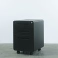 thumbnail image 4 of MotionGrey Metal Filing Cabinet with 3 Drawers, Vertical File Cabinet with Lock, Mobile Office Cabinet with Wheels for Legal, Letter, A4 Files, Black, 4 of 7