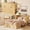 Brown, variant on Farmhouse Murphy Bed with Storage and Build-in Charging Station for Bedroom, Guest Room, Twin Size