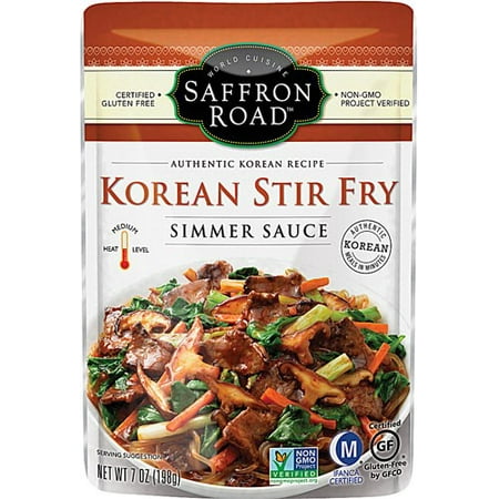 (3 Pack) Saffron Road Gluten Free Simmer Sauce, Korean Stir Fry, 7 (Best Bottled Stir Fry Sauce)