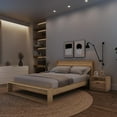 thumbnail image 4 of Gael 4 Piece Queen Size Bedroom Set with Slatted Bedframe, Headboard with Integrated Light, 2 Nightstands, 4 of 7
