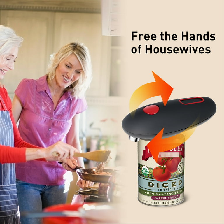 Electric Can Opener with Smooth Edge, One-Touch Automatic Can