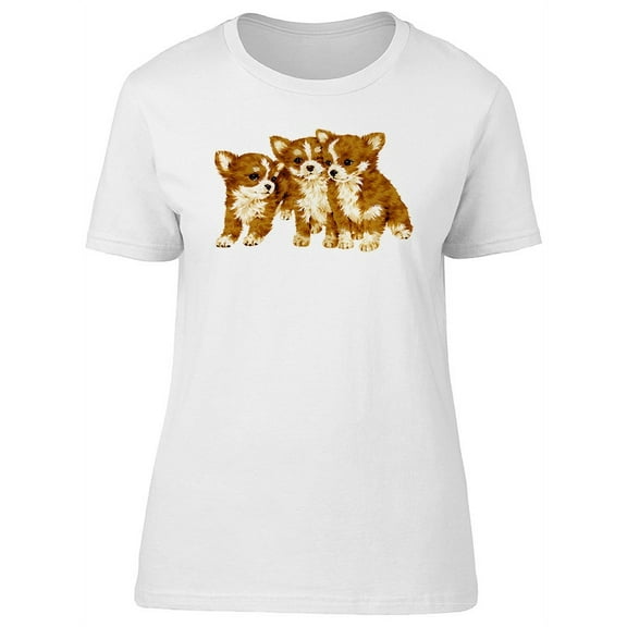 Three Puppies With Same Race T-Shirt Women -Image by Shutterstock, Female x-Large