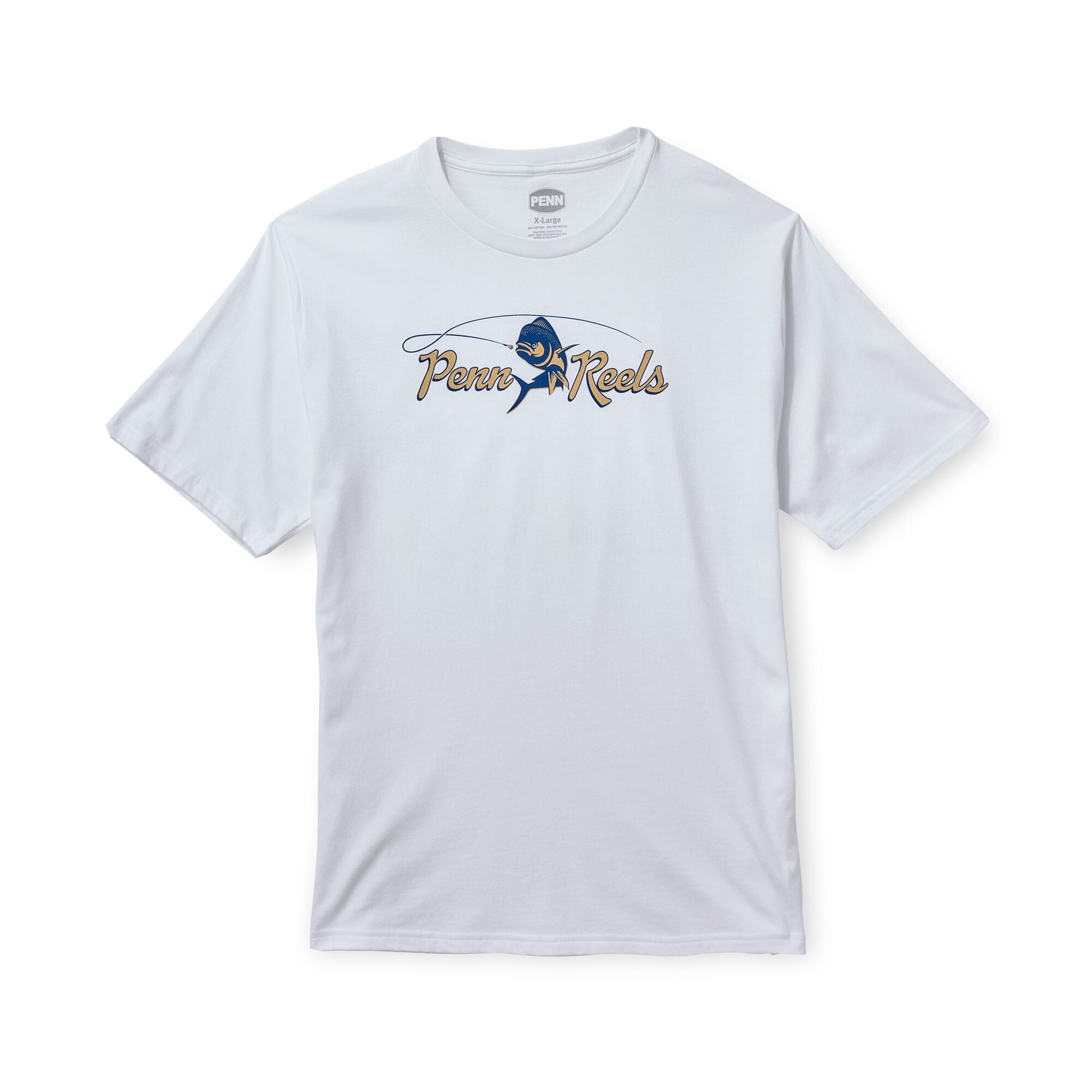 PENN Mahi Penn Reels Short Sleeve T-Shirt, White, Size XL