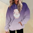 thumbnail image 2 of Lovskoo Long Sleeve Sweatshirt for Women Trendy T-Shirt Christmas Printing Hooded Pockets Blouse Tops Purple 2XL, 2 of 6