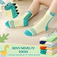 thumbnail image 4 of Bocaoying 6 Pairs Silly & Fun Dinosaur Socks for Kids 5-9, Boys Novelty Cartoon Crew Socks - Soft Cotton Comfy Funky Socks for Boys Gift Idea, 4 of 9