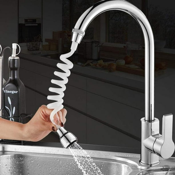 Tuyau d'extension de robinet en acier inoxydable réglable à 360 degrés,  rotation flexible, augmente la longueur du robinet, convient à divers  éviers, design anti-éclaboussures : : Cuisine et Maison