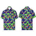 thumbnail image 5 of LA LEELA Men's Hawaiian Shirts Short Sleeve Button Down Shirt Mens Casual Shirts Holiday Tropical Beach Summer Party Shirts for Men Funny XXL Parrot Palm, Royal Blue, 5 of 5