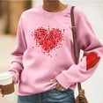 thumbnail image 2 of HAiming Valentine Womens Trendy Graphic Shirt Casual Long Sleeve Crew Neck Pullover Top Cute Outfit, 2 of 5