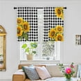 thumbnail image 6 of Kitchen Curtains (2 Pcs) Over Sink Bathroom Window Cafe Basement Cortinas para Cocina Farmhouse Short Mini Curtain Sunflower Black White Checkered Elegant Country Rustic Modern Cute -26×36", 6 of 6