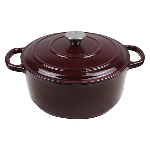 Cast Iron Enameled Pot/Casserole/Duch Oven 7 Qt. with Cover, Merlot
