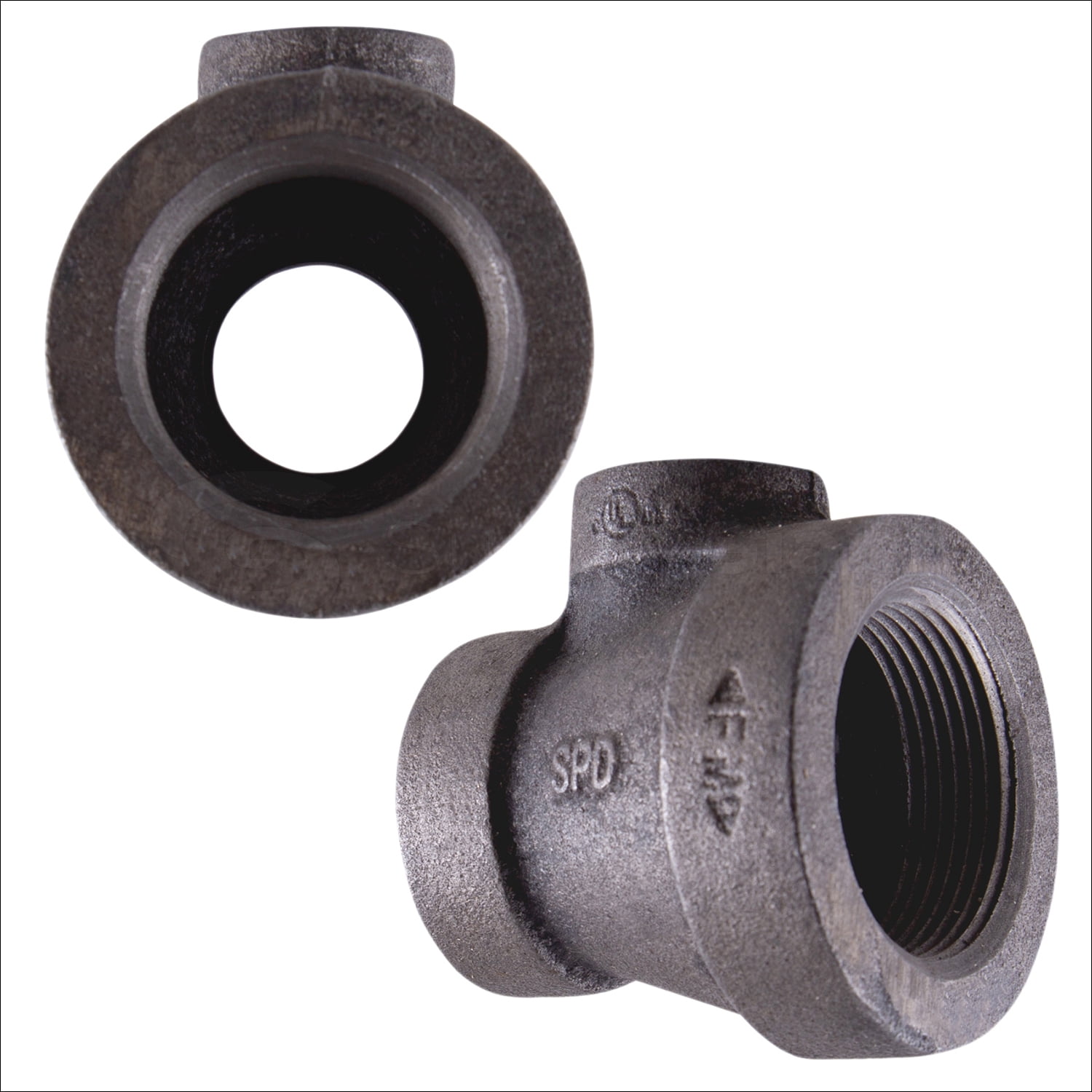 Supply Giant 1-1/2" x 1-1/4" x 3/4" BLack Pipe Fitting Reducing Tee Cast Iron