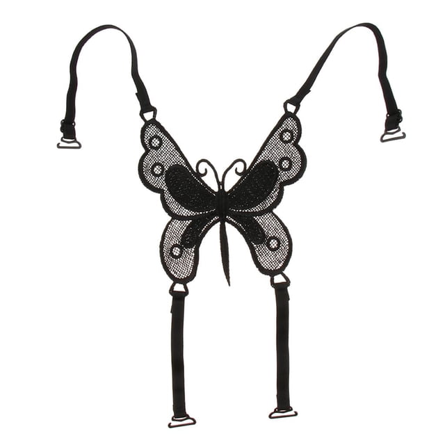 Correa de encaje de mariposa Baoblaze para vestido sin espalda Negro