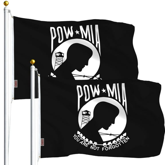 G128 - TWO PACK POW-MIA Black Flag You are Not Forgotten Prisoner of War 3x5ft