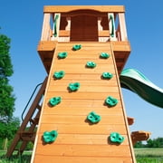 Backyard Discovery Woodland Cedar Wood Swing Set, Slide, Clubhouse, Rock Wall, Snack Bar