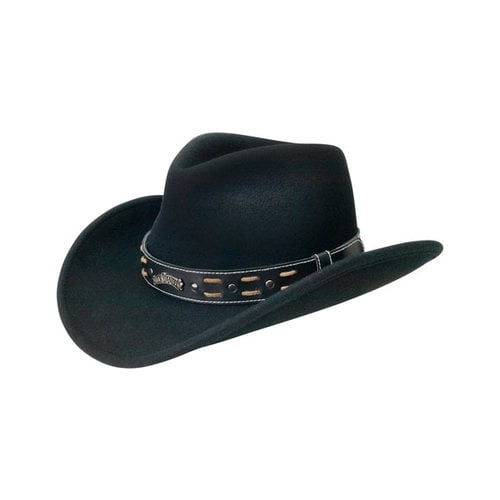 Water Repellant Black JD0391 Jack Daniels Men's 100 Crushable Wool Cowboy Hat Men's Hats